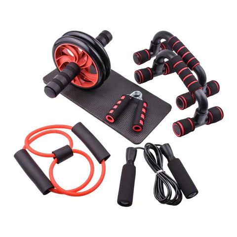 Kit de gym à domicile 6 pièces avec roue abdominale