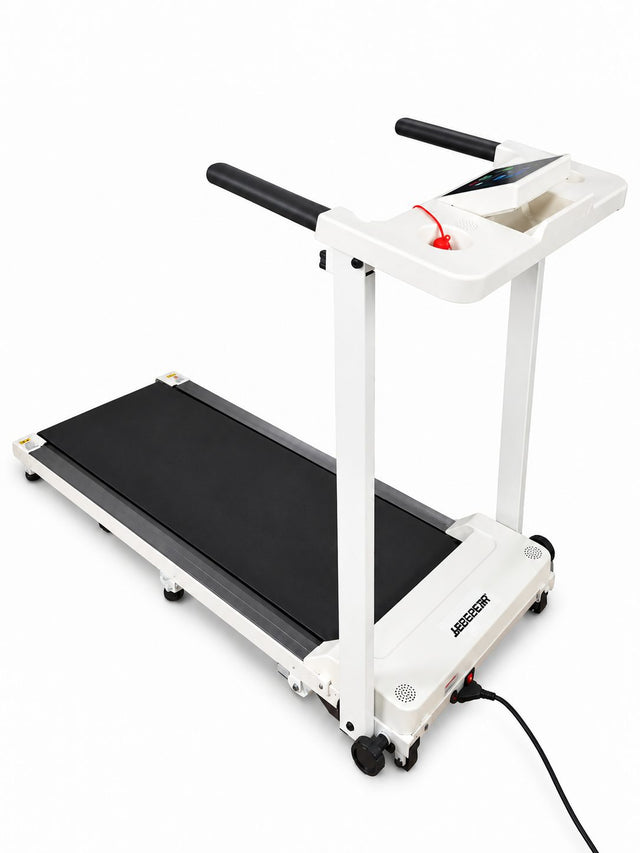 Tapis de course blanc avec barres d'appui